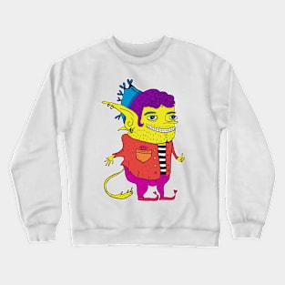 Yellow crazy human Crewneck Sweatshirt